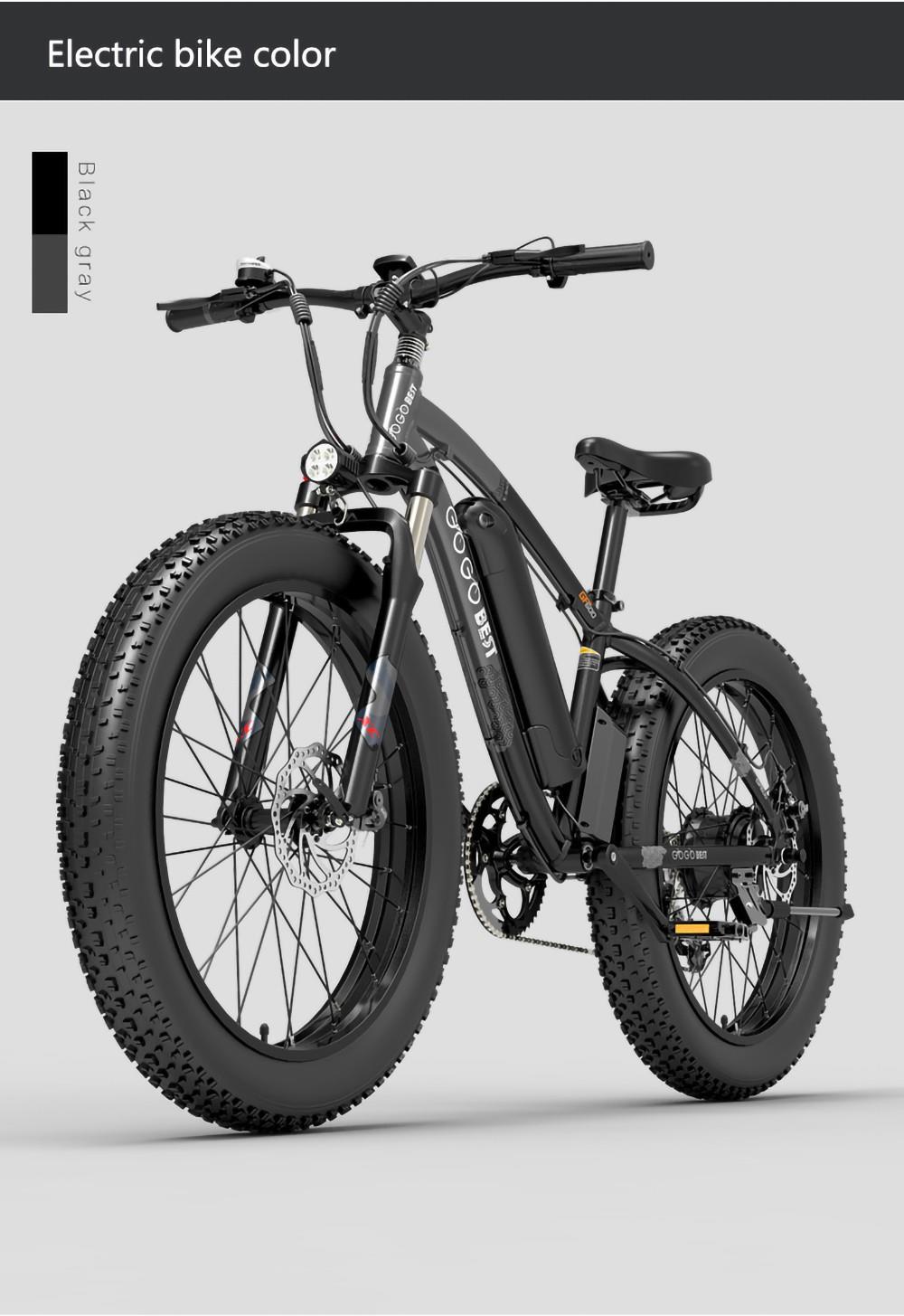 GOGOBEST GF600 Electric Bike 48V 13Ah Battery 1000W Motor 26x4 0 inch Fat Tire Aluminum Alloy Frame Shimano 7-speed