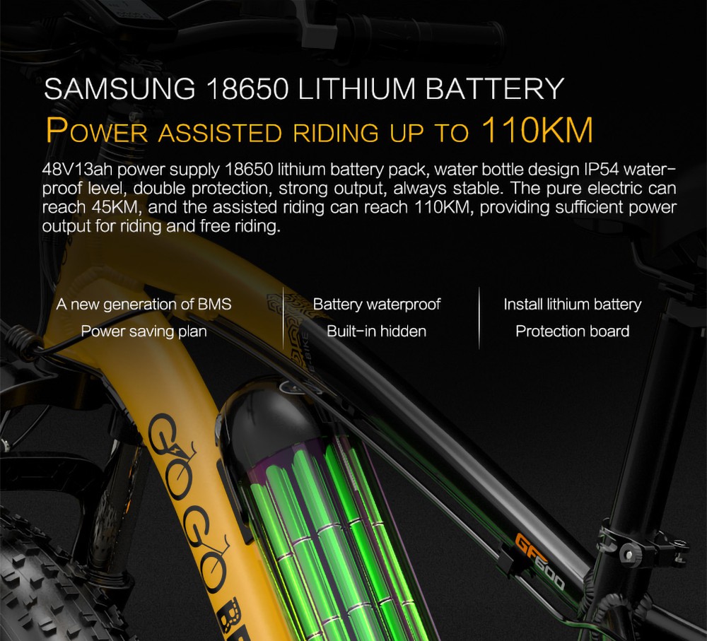 GOGOBEST GF600 Electric Bike 48V 13Ah Battery 1000W Motor 26x4 0 inch Fat Tire Aluminum Alloy Frame Shimano 7-speed