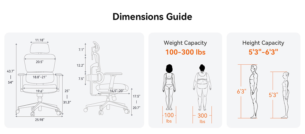 NEWTRAL Chair Standard NT001 Adaptive Lower Back Support Ergonomic Chair Adjustable Armrest Headrest Nylon Base
