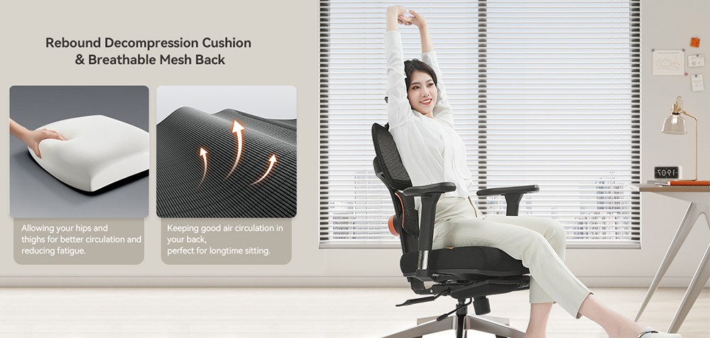 NEWTRAL NT002 Ergonomic Chair with Footrest Auto-Following Backrest Headrest Adaptive Lower Back Support