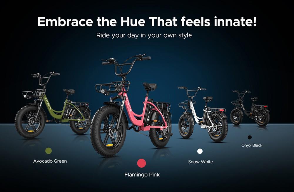 ENGWE L20 Electric Bike 20*4 0 inch Mountain Tire 750W Motor 39km/h Max Speed 48V 13Ah Battery 140km Mileage - Green