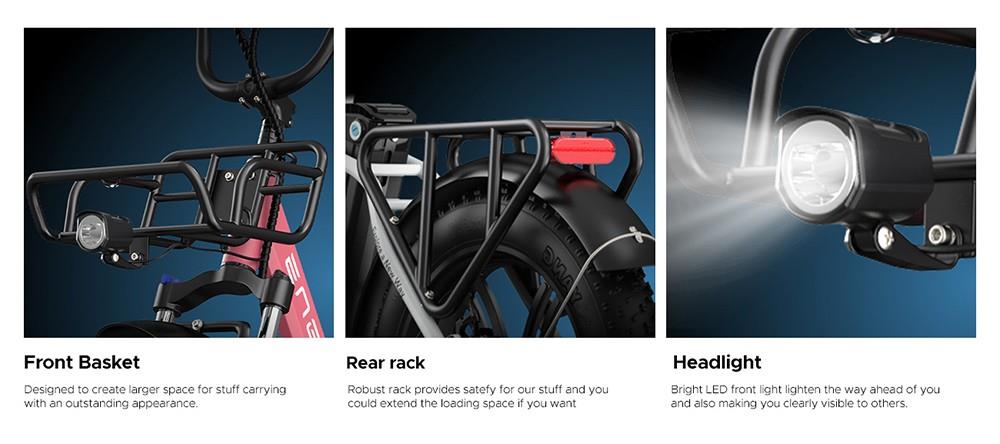 ENGWE L20 Electric Bike 20*4 0 inch Mountain Tire 750W Motor 39km/h Max Speed 48V 13Ah Battery 140km Mileage - Green