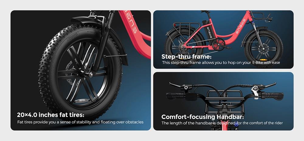 ENGWE L20 Electric Bike 20*4 0 inch Mountain Tire 750W Motor 39km/h Max Speed 48V 13Ah Battery 140km Mileage - Green